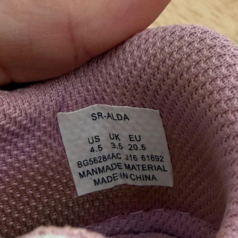 Stride Rite Alda Mary Jane 4.5 Silver Pink Heart Flower Cottagecore First Walker